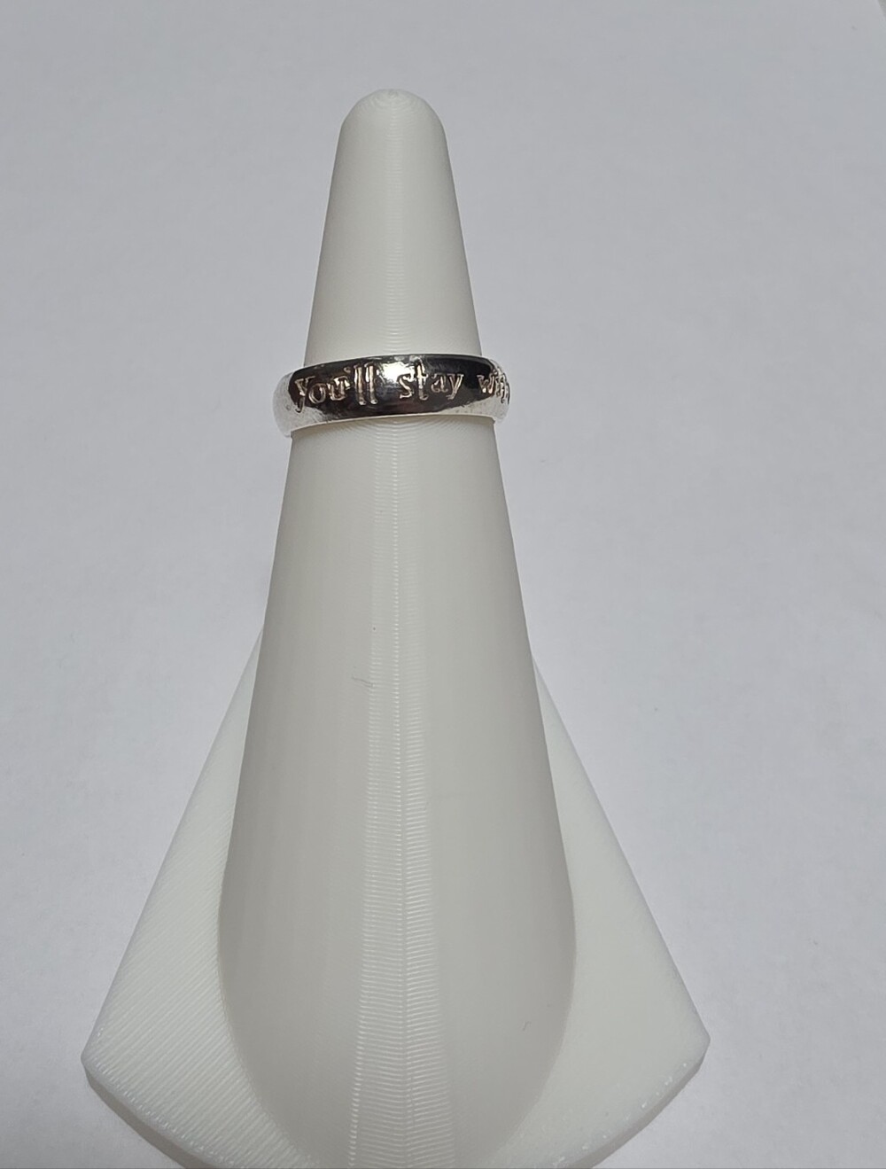 5mm Sterling Silver Lightweight Wedding Band Engraved 7.5